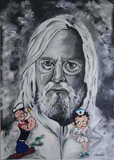 "Mr Raoult" başlıklı Tablo Valérie Boularot tarafından, Orijinal sanat, Akrilik Ahşap Sedye çerçevesi üzerine monte edilmiş