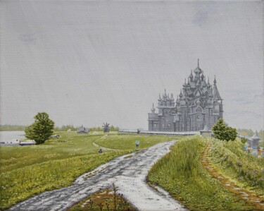 Кижский погост / Kizhi Churchyard Peinture intitulée "Кижский погост / Ki…" par Vasily Nikolaevich Zhdanov, Œuvre d'art originale, Huile
