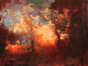 제목이 "A Glimpse of Sunset"인 미술작품 Chin H Shin로, 원작, 기름