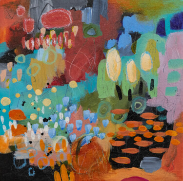 Can you guess what I'm thinking? Peinture intitulée "Can you guess what…" par Chantal Proulx, Œuvre d'art originale, Acrylique Monté sur Châssis en bois