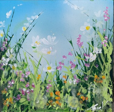 Peinture intitulée "Flowers’waltz 4" par Claire Morand, Œuvre d'art originale, Acrylique Monté sur Carton