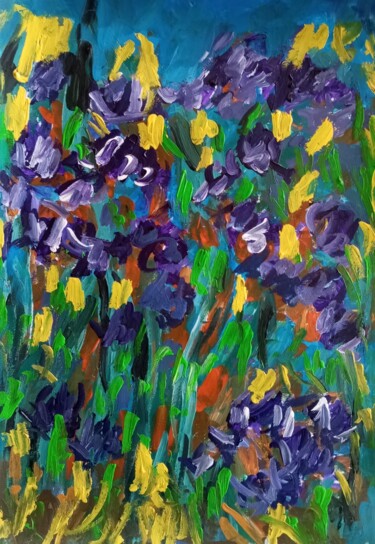Peinture intitulée ""Dancing Nature"" par Natalya Mougenot, Œuvre d'art originale, Acrylique