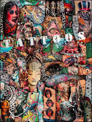 Collages titled "tatoo" by Clipart Studio, Original Artwork, Collages