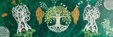 Protection céleste et envol de l’âme "Protection céleste…" başlıklı Tablo Chrystellys tarafından, Orijinal sanat, Akrilik Ahşap Sedye çerçevesi üzerine monte edi…