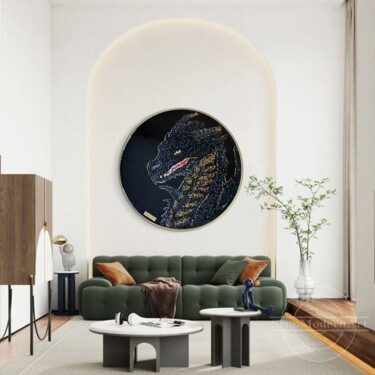 Painting titled "Дракон" by Aliona Danilova, Original Artwork, Resin
