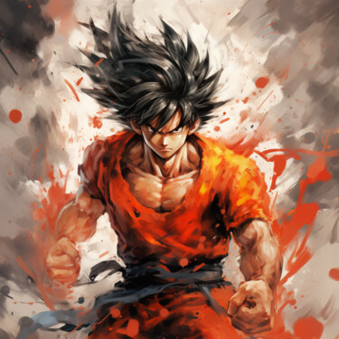 Arte digital titulada "Son Goku" por Pixinxt, Obra de arte original, Imagen generada por IA