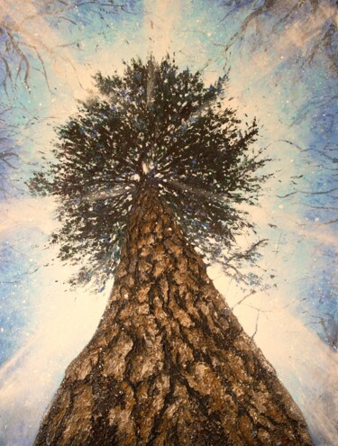 Painting titled "Le Veilleur" by Joss Blanchard, Original Artwork, Acrylic Mounted on Wood Stretcher frame