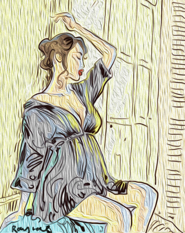 Arts numériques intitulée "Sortie du bain" par Philippe Raynal, Œuvre d'art originale, Peinture numérique
