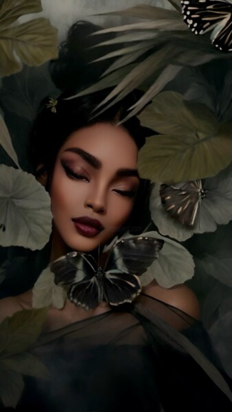 Digital Arts titled "Greenwood" by Olga A Oprits, Original Artwork, Digital Painting
