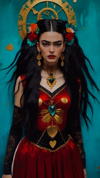 Digital Arts titled "Frida mood" by Olga A Oprits, Original Artwork, Digital Painting