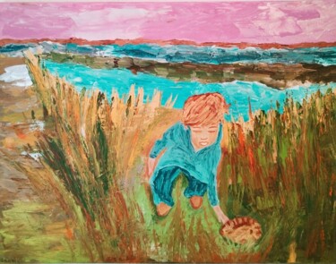 Peinture intitulée "Le bout'chou et Dja…" par Claudie Savelli (CLAUDIE-SAVELLI-CLAUDIA), Œuvre d'art originale, Acrylique Mo…