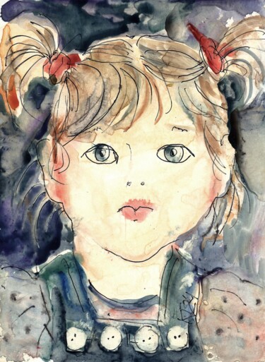 图画 标题为“Ksyusha” 由Galina Сara, 原创艺术品, 水彩