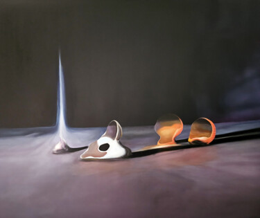 Schilderij getiteld "AGLICON" door Stefano Mazzolini, Origineel Kunstwerk, Olie Gemonteerd op Frame voor houten brancard