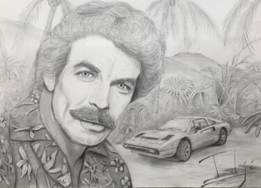 "Magnum" başlıklı Resim Eric Garnier (Idji) tarafından, Orijinal sanat, Grafit