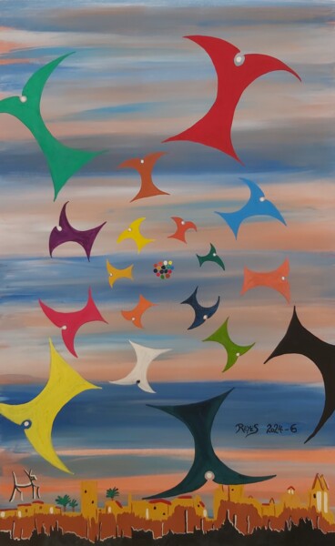 Pintura titulada "2024-6" por Reyes Solis Fernandez, Obra de arte original, Témpera