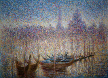 绘画 标题为“Golden Gondolas of…” 由Rakhmet Redzhepov, 原创艺术品, 油