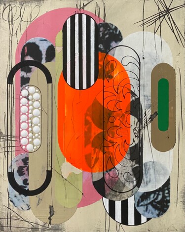 Painting titled "Natural 1" by Christelle Riffet (Céhère), Original Artwork, Acrylic Mounted on Cardboard
