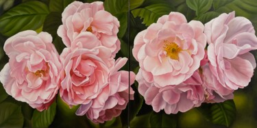 Painting titled "Serenity in Bloom" by Anastasiia Alokhina, Original Artwork, Oil Mounted on Wood Stretcher frame