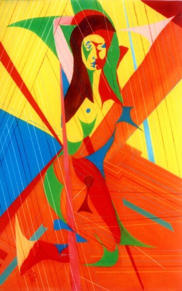 Nudo femminile in ginocchio ( con mani nei capelli)(1116) 绘画 标题为“Nudo femminile in g…” 由Paul Bonnie Kent, 原创艺术品, 油