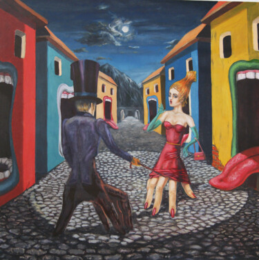 Pittura intitolato "offender" da Sergik, Opera d'arte originale, Olio