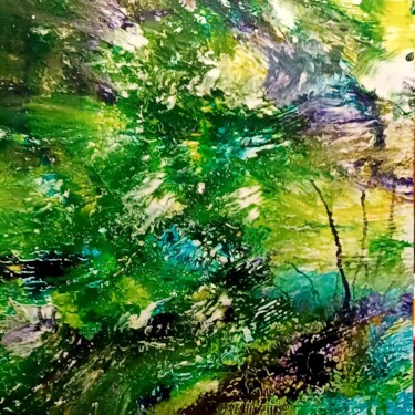 Pittura intitolato "Ondes ambivalentes" da Carriere De Glencoe, Opera d'arte originale, Inchiostro Montato su Telaio per bar…