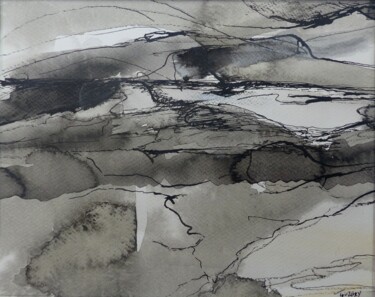 "Tempête n°12" başlıklı Resim Sylvie Touzery tarafından, Orijinal sanat, Mürekkep
