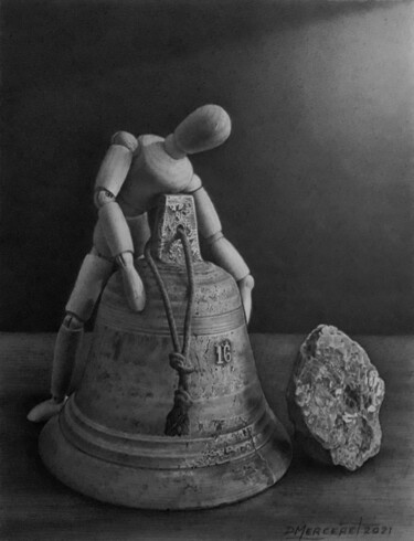 图画 标题为“La cloche” 由Didier Merceret, 原创艺术品, 铅笔 安装在其他刚性面板上