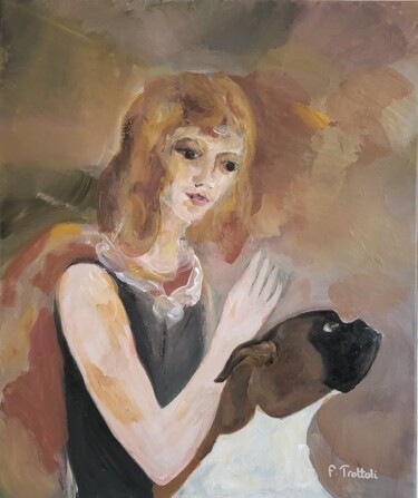 Harmonie Fauve et Complicité Peinture intitulée "Harmonie Fauve et C…" par Florence Trottoli, Œuvre d'art originale, Acrylique