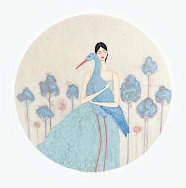 绘画 标题为“Пилигримы” 由Yuliya Sertukova, 原创艺术品, 丙烯 安装在木质担架架上
