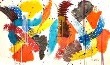 Pintura titulada "Abstrait N°44" por Willigo, Obra de arte original, Acrílico