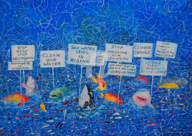 绘画 标题为“FISH TERRITORY” 由Abdoulie Conteh, 原创艺术品, 丙烯