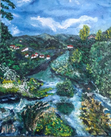 绘画 标题为“Ponte de Lima Portu…” 由Maria Helena De  Macedo  Benier, 原创艺术品, 油