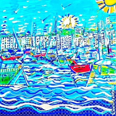 Pintura intitulada "Marseille la ville…" por Daniele Jasselin, Obras de arte originais, Acrílico Montado em Armação em madei…