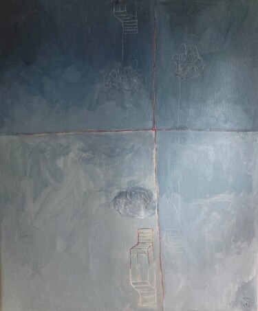 Peinture intitulée "Introspection 9" par Benedicte Caillat, Œuvre d'art originale, Acrylique Monté sur Châssis en bois