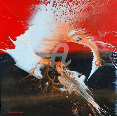 Acceleration Painting titled "Acceleration" by Anastasiia Rakovchena, Original Artwork, Acrylic Mounted on Wood Stretcher frame