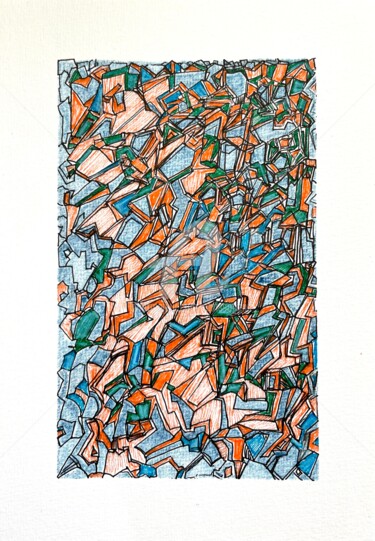 Peinture intitulée "F46" par Chris.Sopena, Œuvre d'art originale, Stylo gel