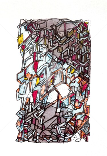 Dessin intitulée "F47" par Chris.Sopena, Œuvre d'art originale, Stylo gel