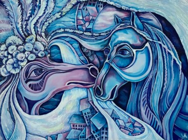 绘画 标题为“Чувства” 由Viktoryia Kastsiankova, 原创艺术品, 油
