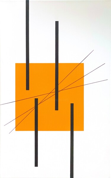Malarstwo zatytułowany „Soleil carré” autorstwa Jean-Marc Gardeux, Oryginalna praca, Akryl
