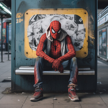 Artes digitais intitulada "Spider waiting for…" por Pixinxt, Obras de arte originais, Imagem gerada por IA