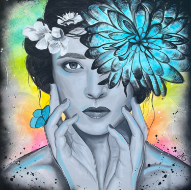 Peinture intitulée "divine" par Jessie Raveleau, Œuvre d'art originale, Acrylique Monté sur Châssis en bois