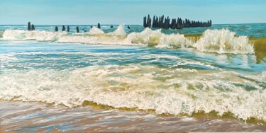 Peinture intitulée "Back to shore" par Mantas Naulickas, Œuvre d'art originale, Huile