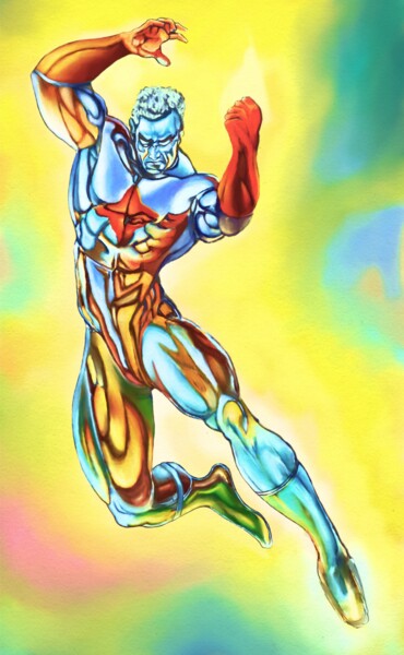 数字艺术 标题为“captain Atom” 由Freddy Cerna, 原创艺术品, 喷枪