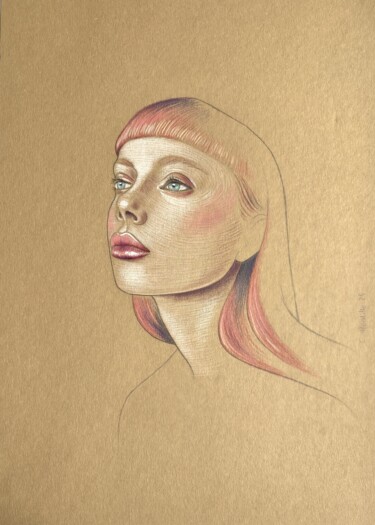 Drawing titled "Ginger3" by Cécile Mordillo, Original Artwork, Pencil