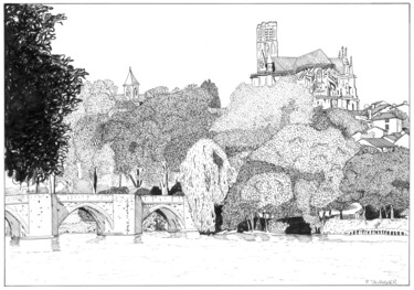 Dessin intitulée "Les Saint-Etienne :…" par Pascal Tavarner, Œuvre d'art originale, Encre