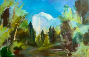 제목이 "Nature Sereine"인 미술작품 Solène Maro로, 원작, 아크릴 나무 들것 프레임에 장착됨
