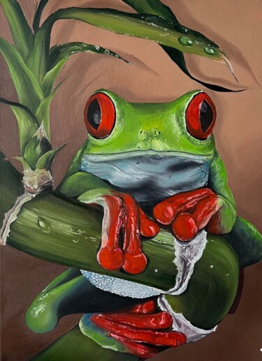 Painting titled "Wild Green" by Arina Safyanova, Original Artwork, Oil