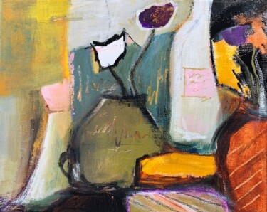 Ζωγραφική με τίτλο "Une fleur blanche p…" από Christelle Veron Cherbonnier, Αυθεντικά έργα τέχνης, Ακρυλικό Τοποθετήθηκε στο…