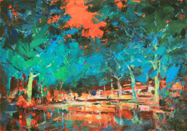 绘画 标题为“Light of the sunset” 由Alisa Onipchenko-Cherniakovska, 原创艺术品, 油 安装在其他刚性面板上