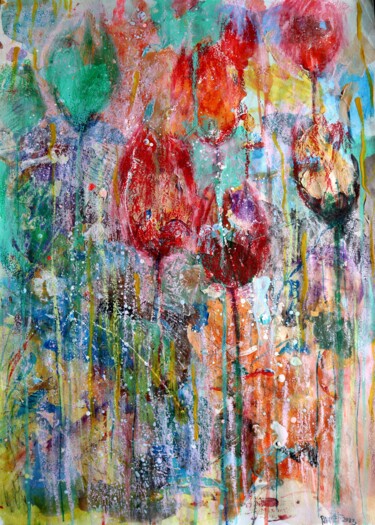 Painting titled "Fantasy with Flower…" by Rakhmet Redzhepov, Original Artwork, Acrylic